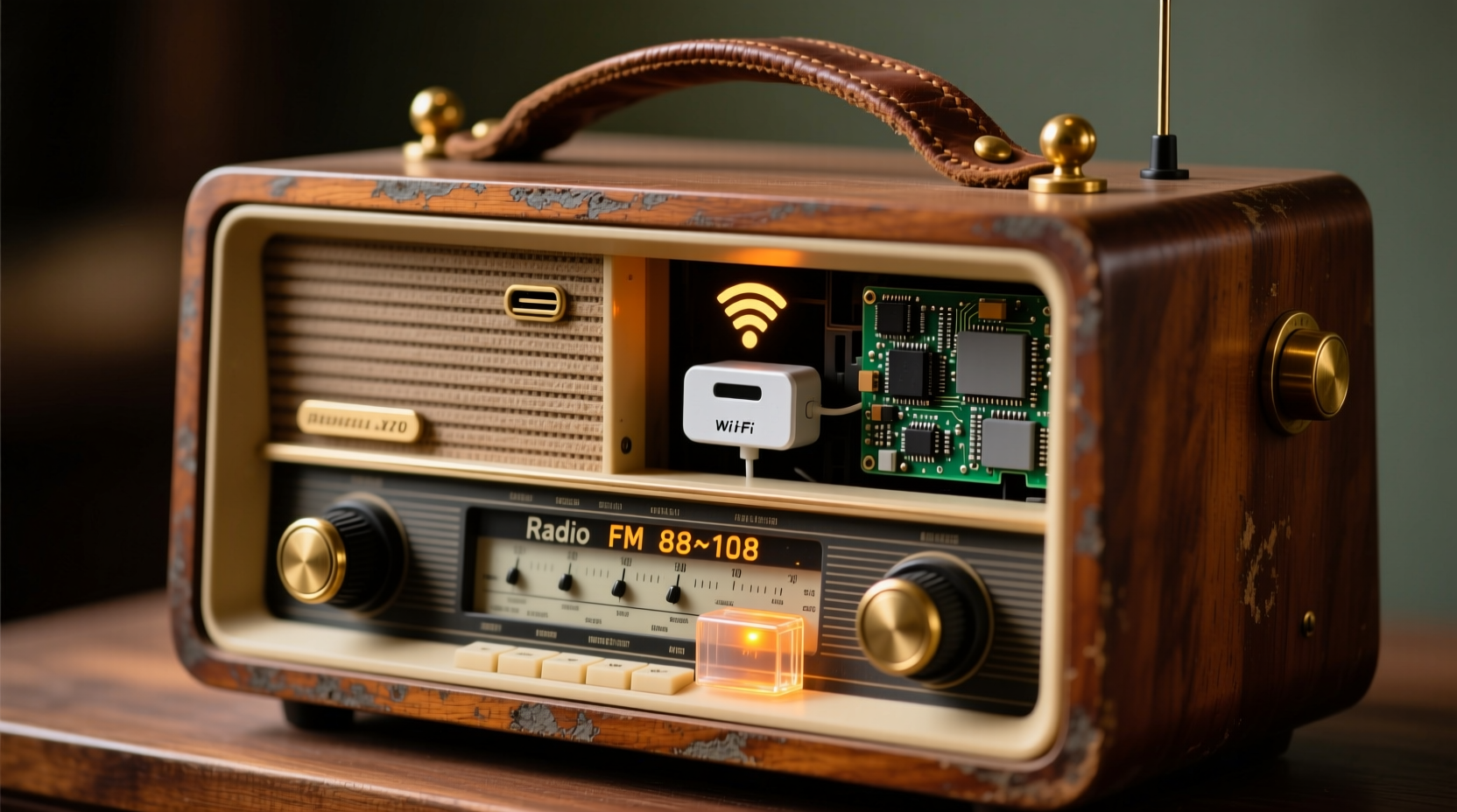 hide a wi fi repeater in an old radio