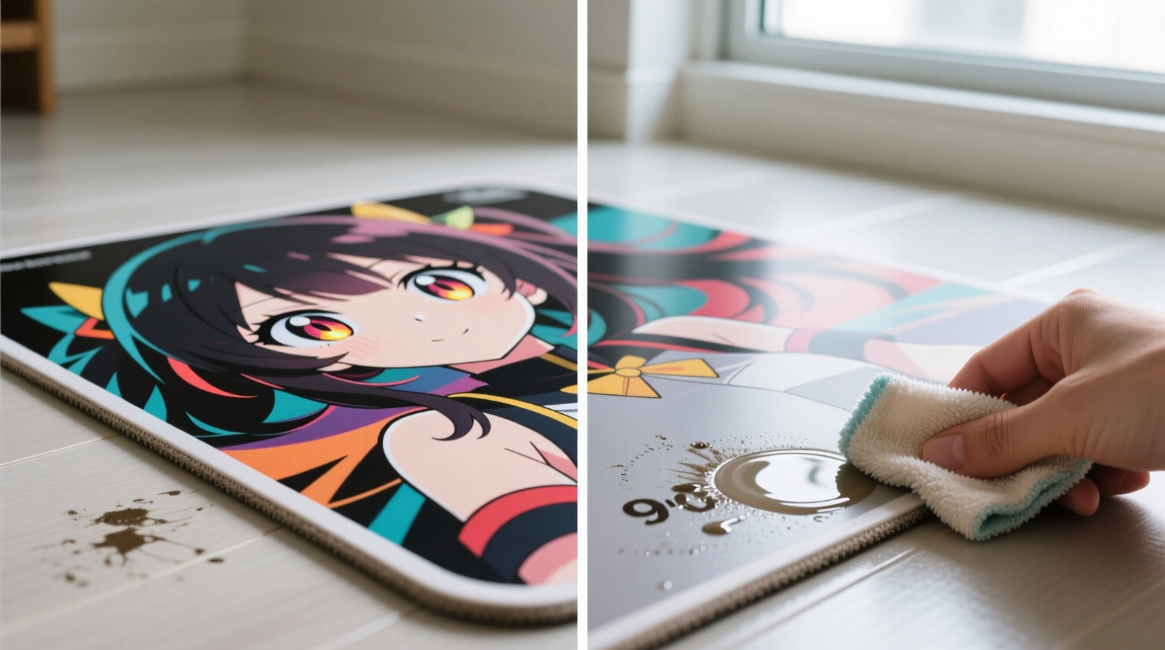 eco friendly scuff removal for vinyl anime mats