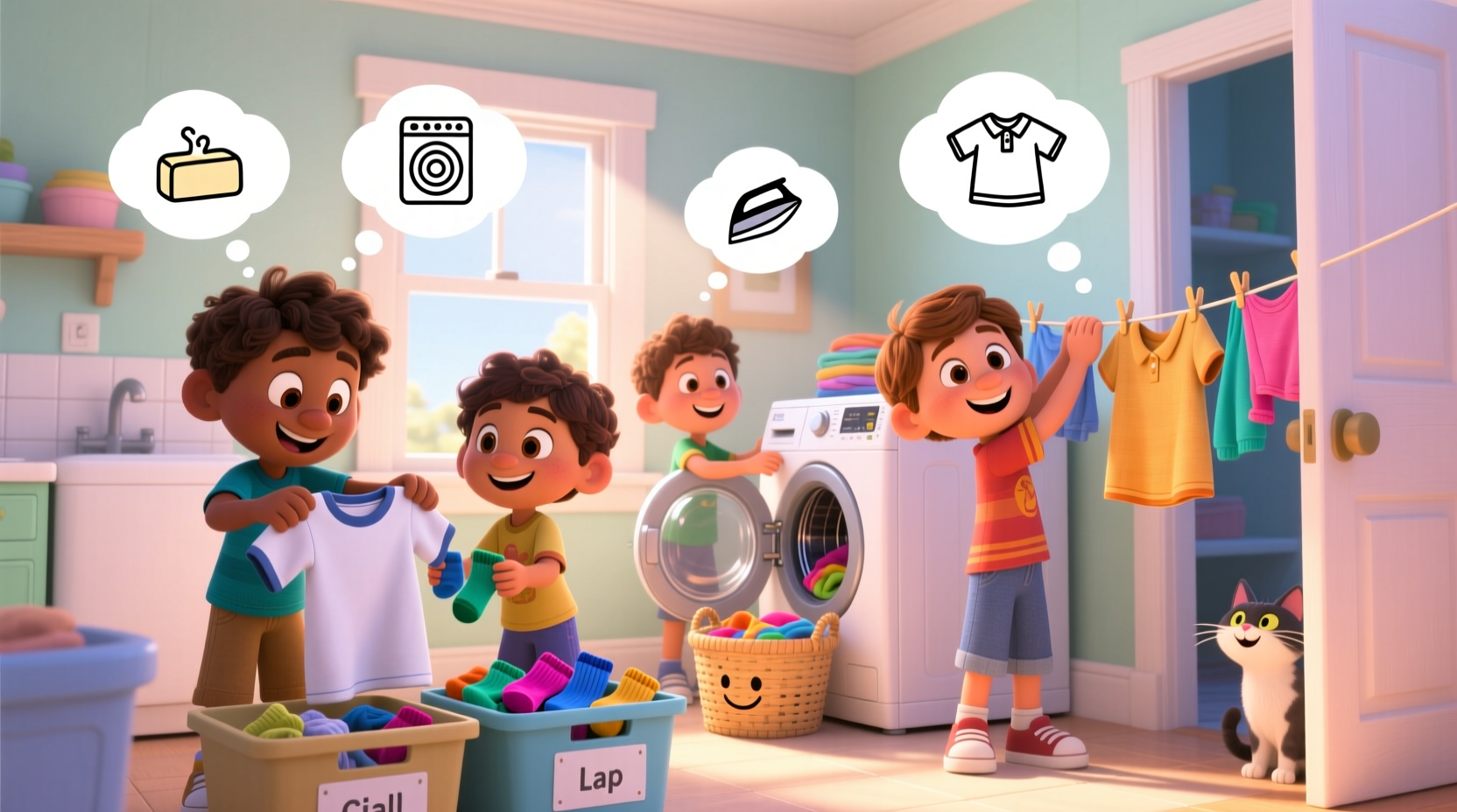 how to teach kids to do laundry