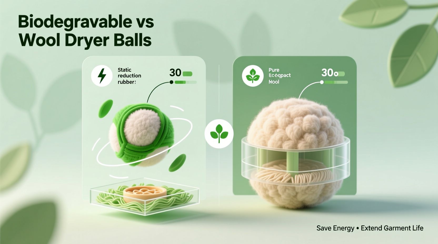 wool vs biodegradable dryer balls which reduces static better