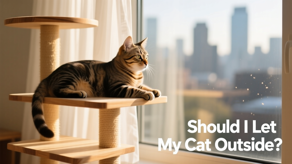 A cat lounging on a multi-level cat tree beside a sunny window