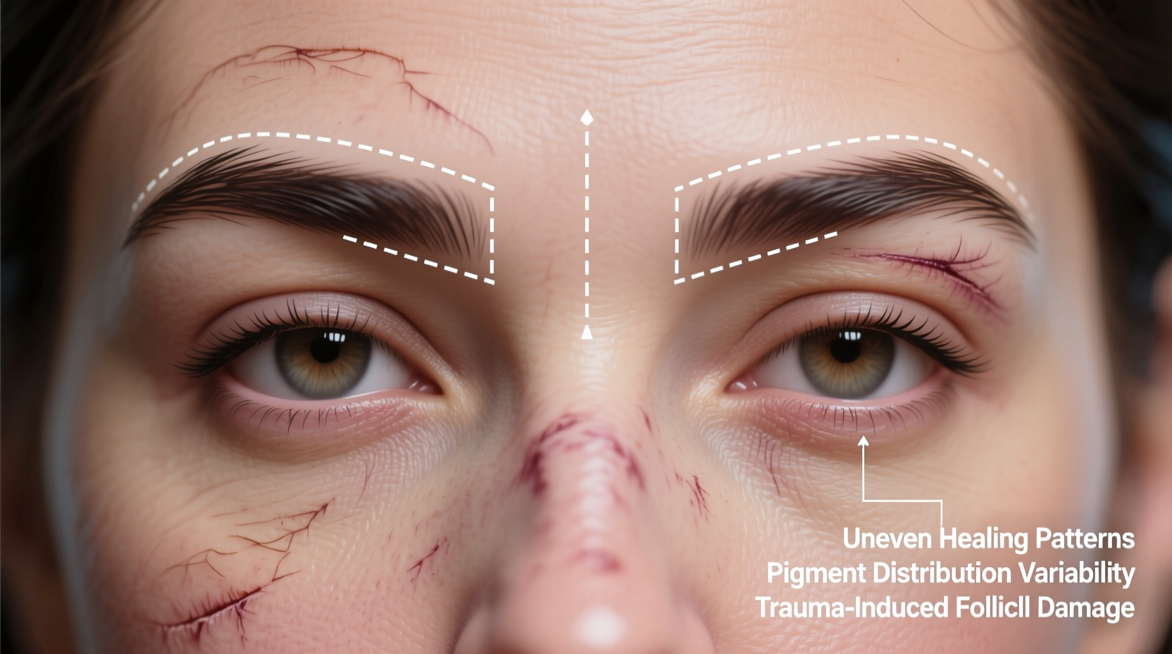 why do my eyebrows look uneven after microblading healed