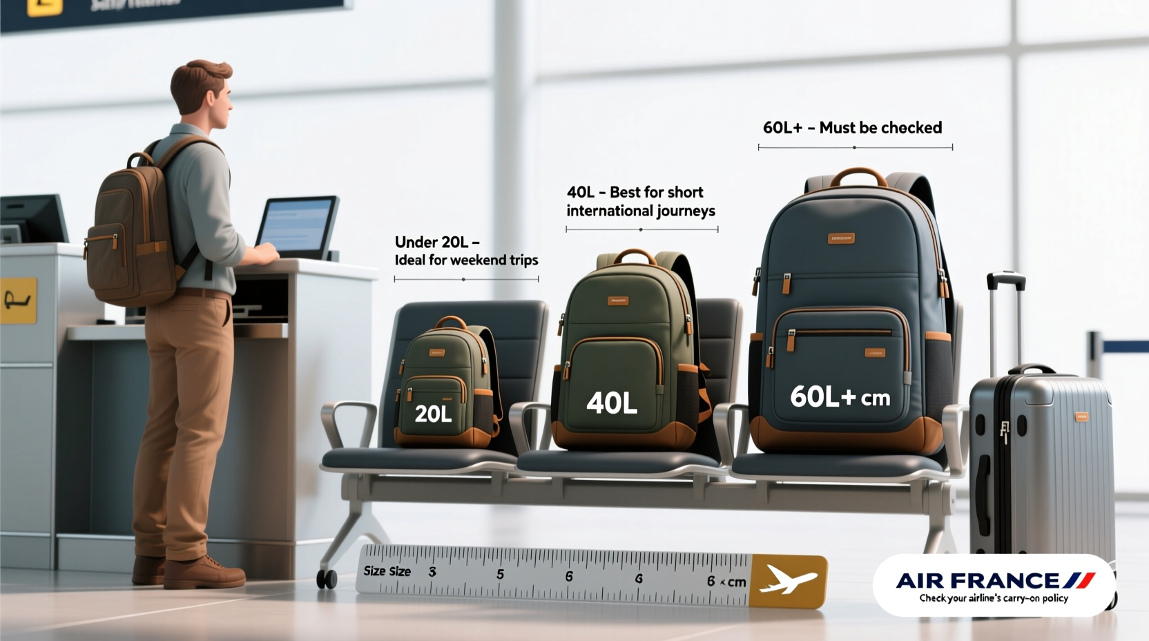 how to choose the right backpack size for international travel and carry on rules