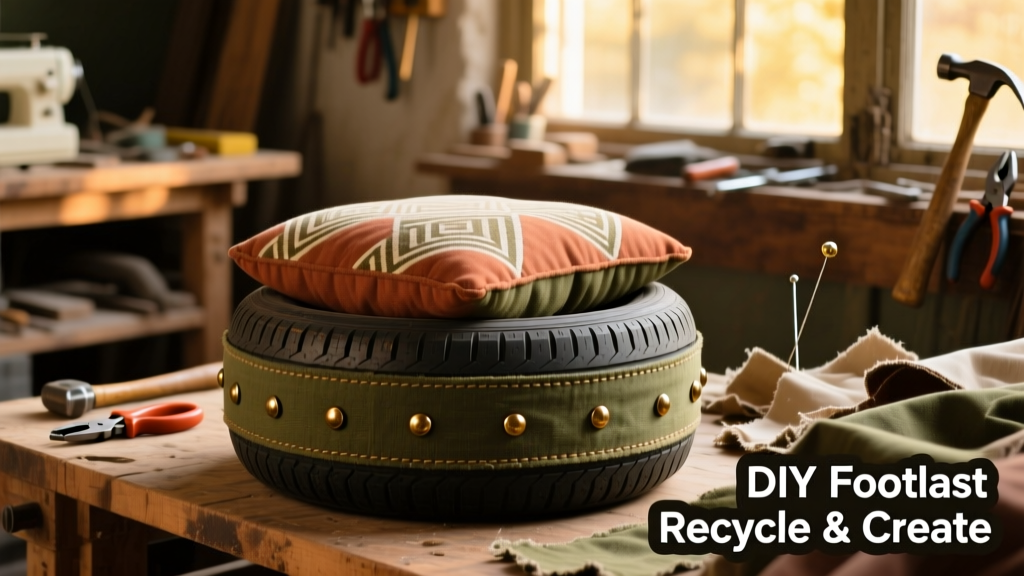 DIY Tire Ottoman: Upcycle a Used Tire into Stylish Footrest