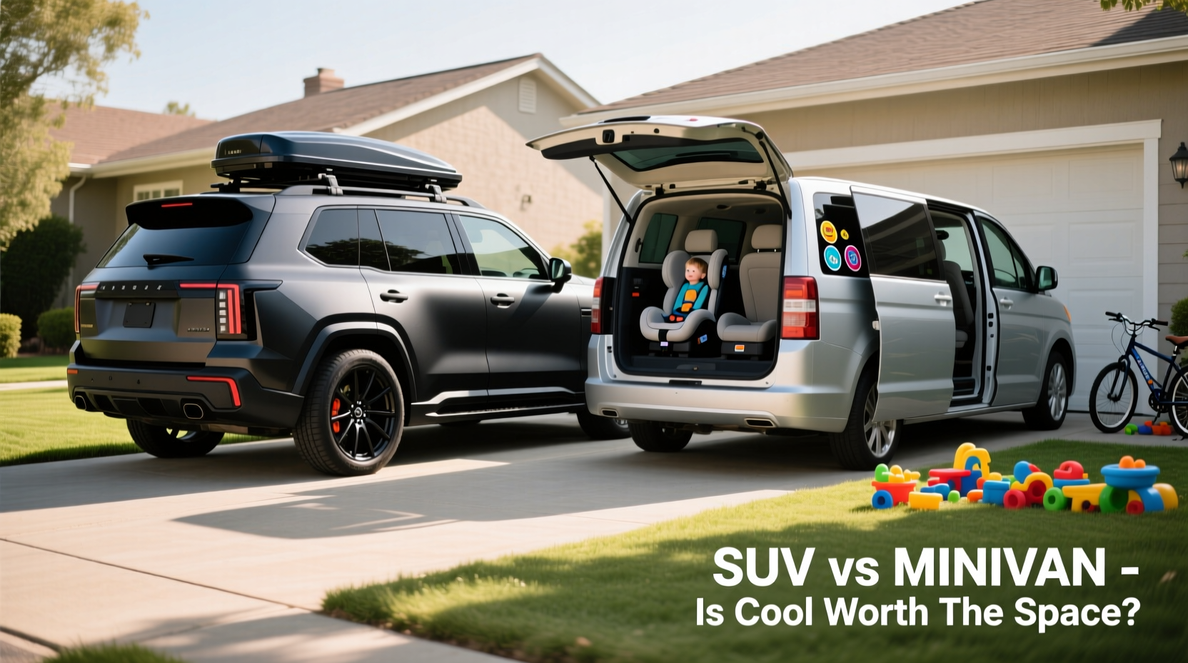 suv vs minivan for family of four is the cool factor worth the lost space