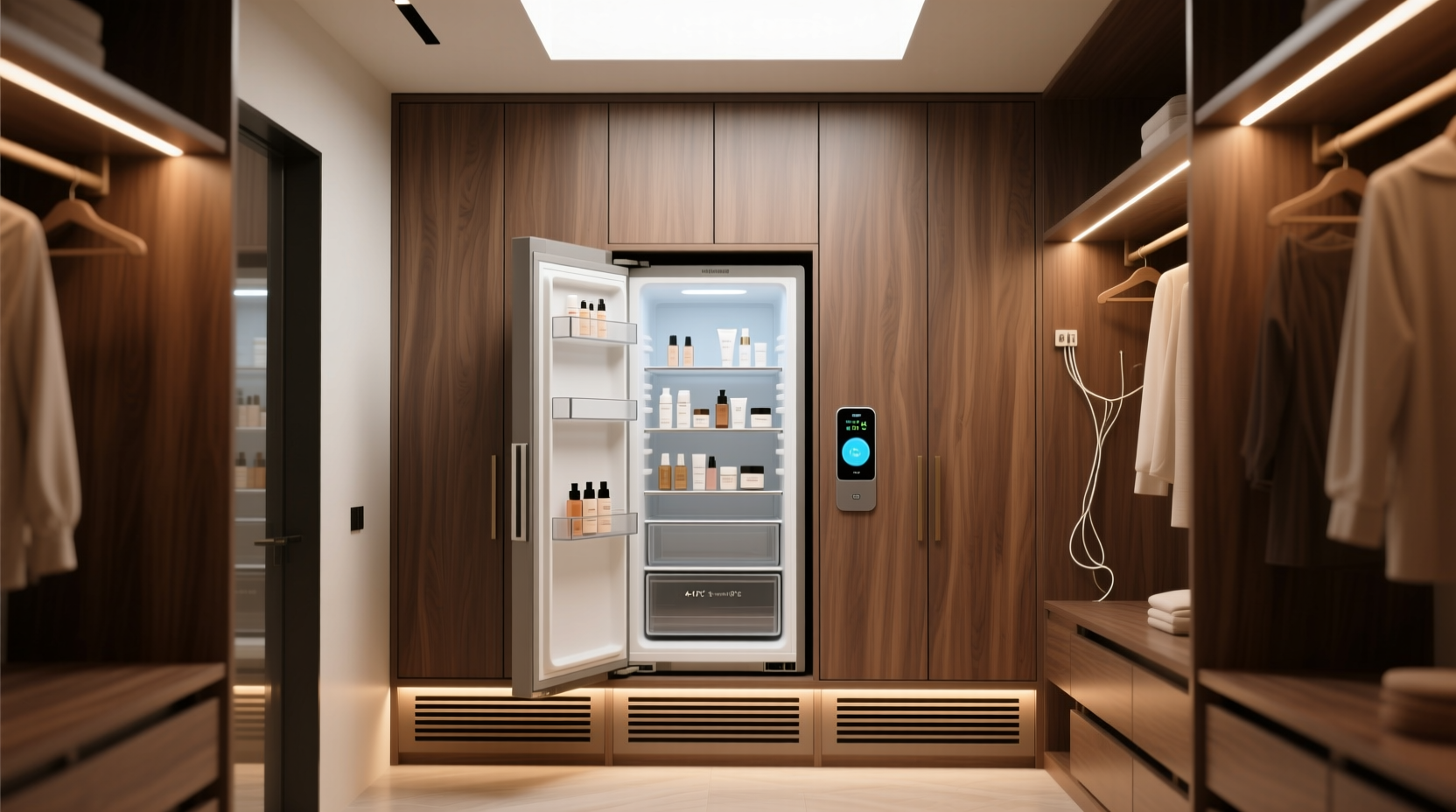 beauty fridge in closet safe airflow integration