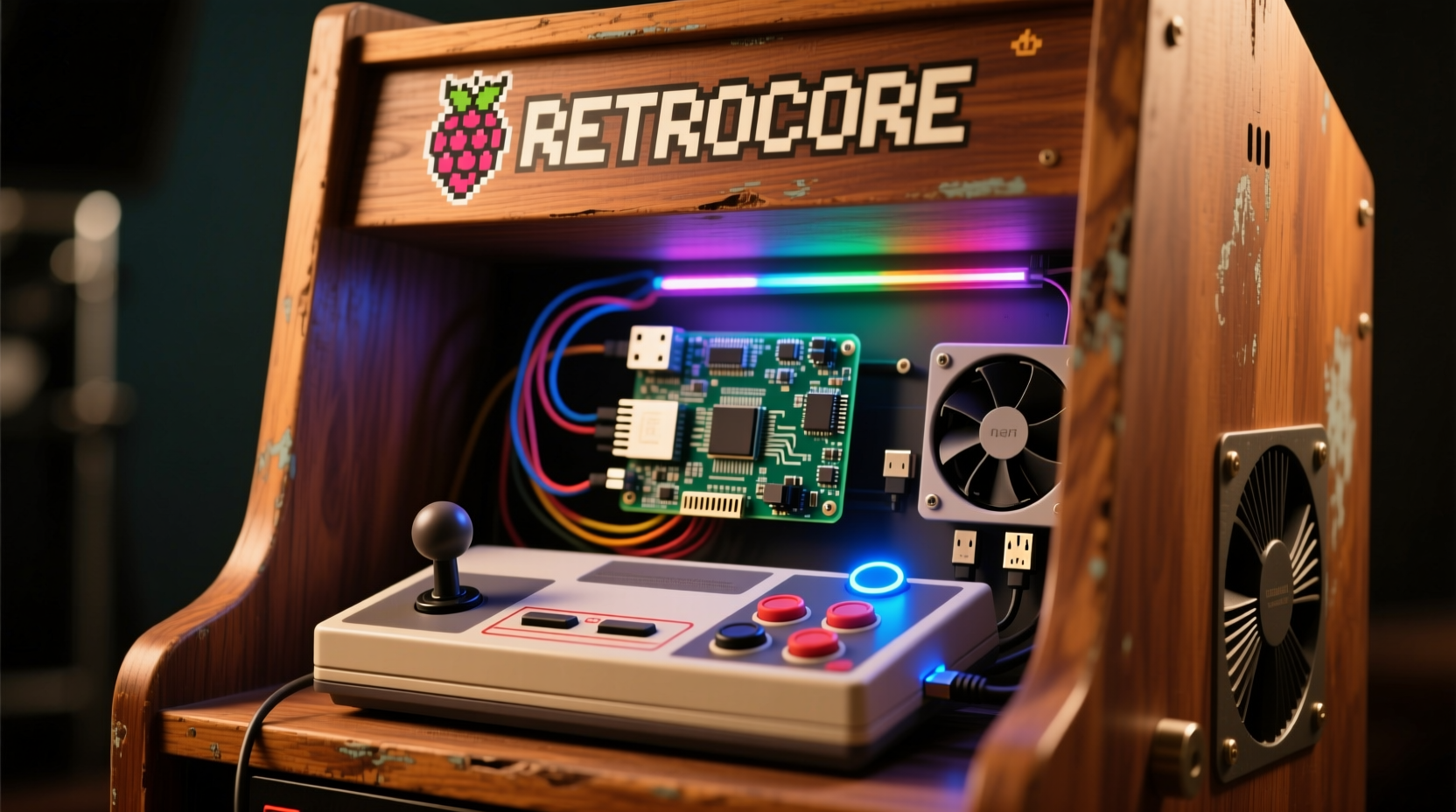 build a raspberry pi powered retro game console inside