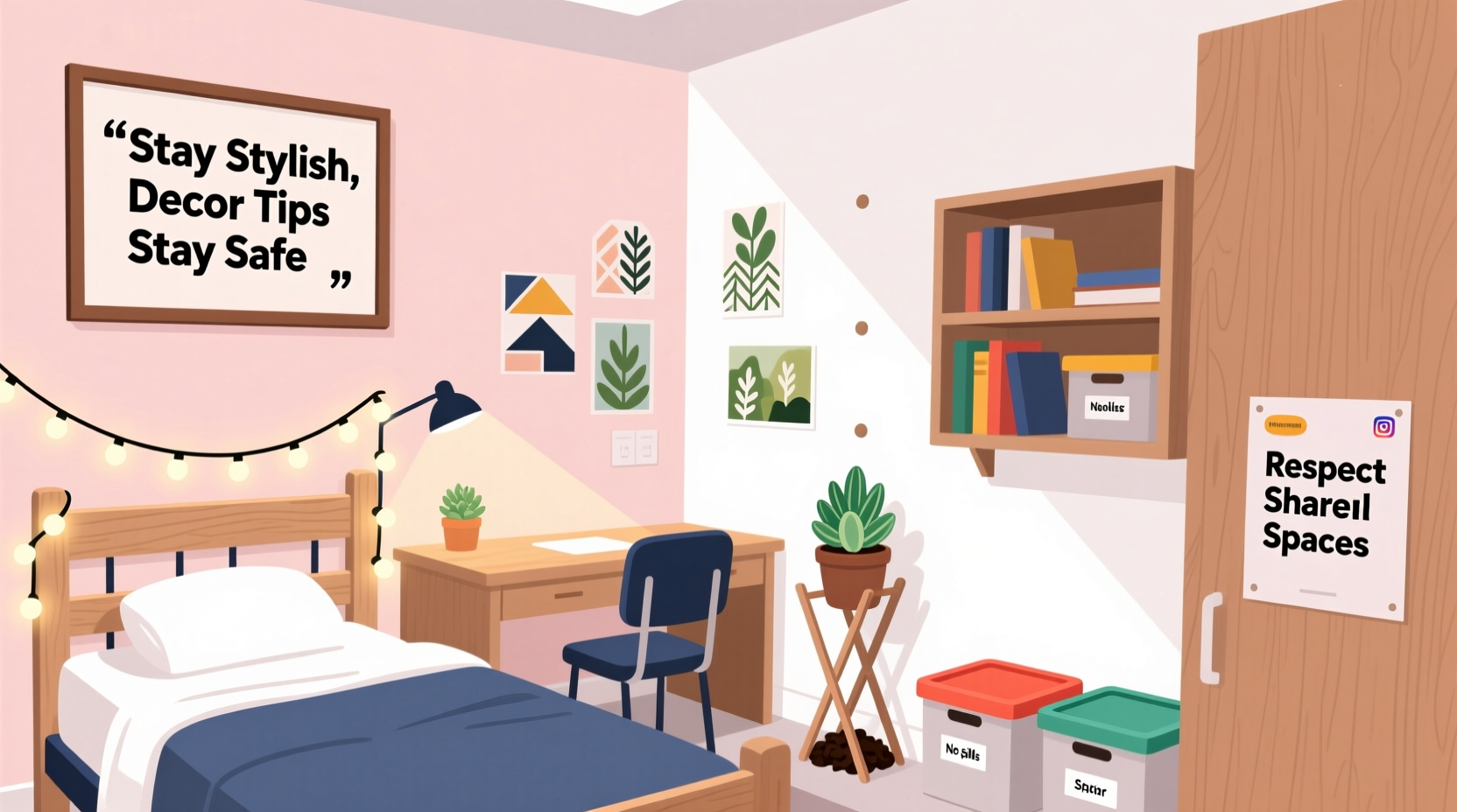 how to decorate a dorm room without violating school policies