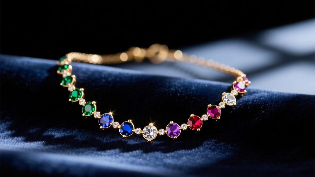 Macro shot of the gold Kate Spade Gatsby Dot Mini Scatter Necklace on dark velvet, showing scattered enamel and crystal accents.