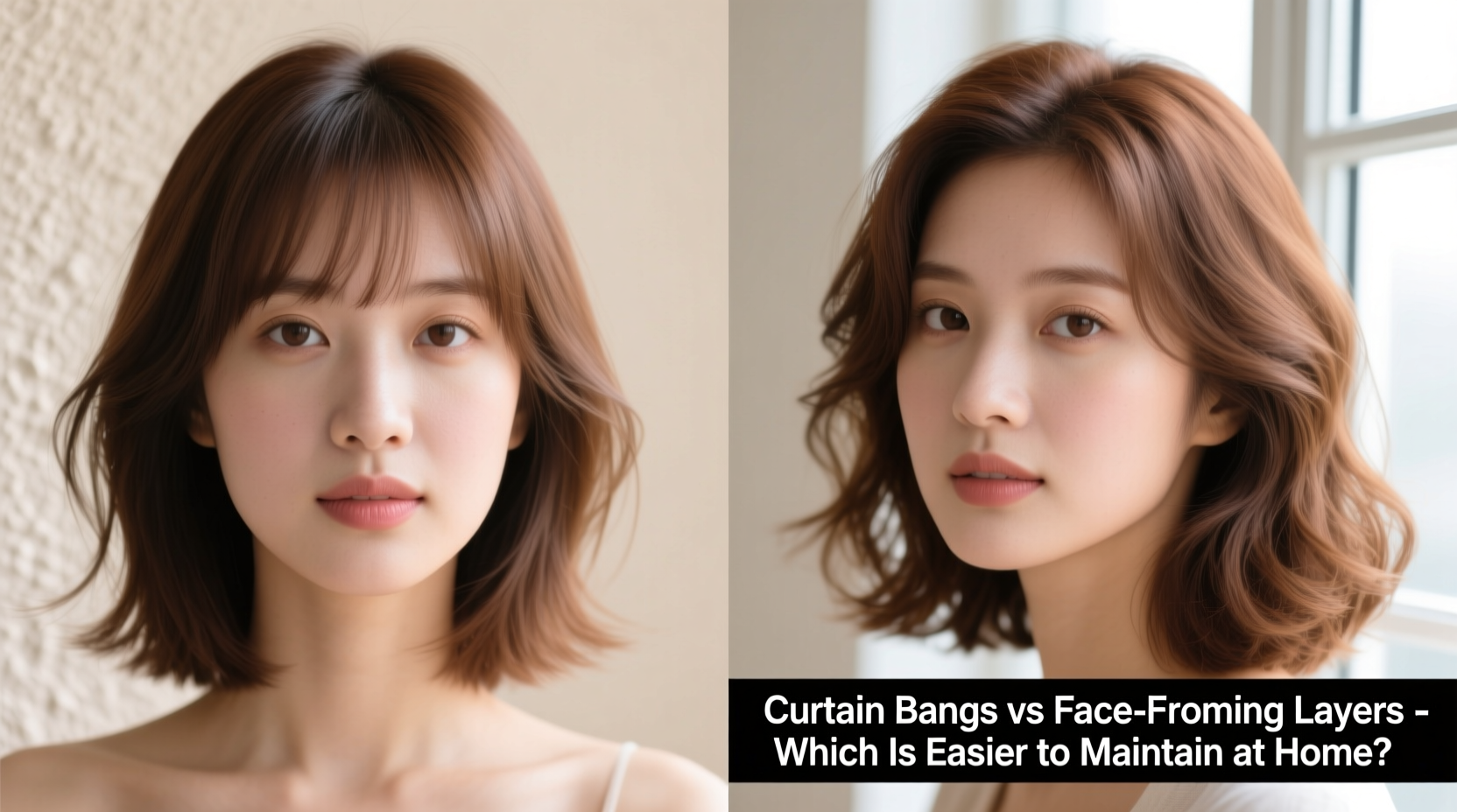 curtain bangs vs face framing layers which style is easier to maintain at home