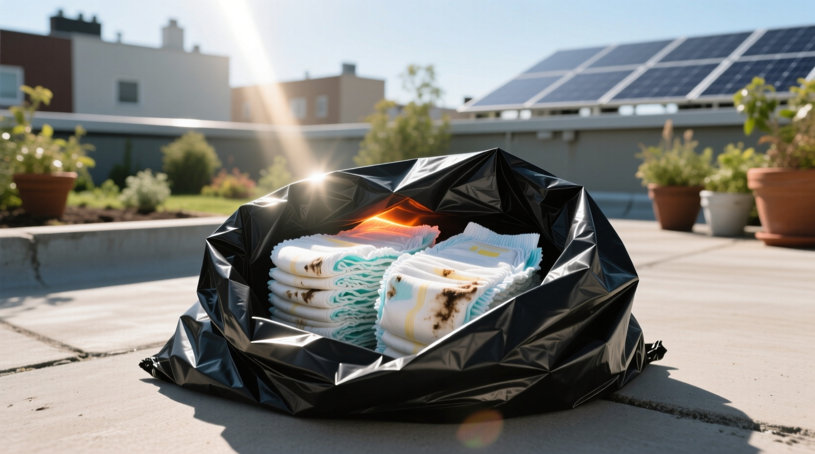 solar pasteurization for cloth diapers