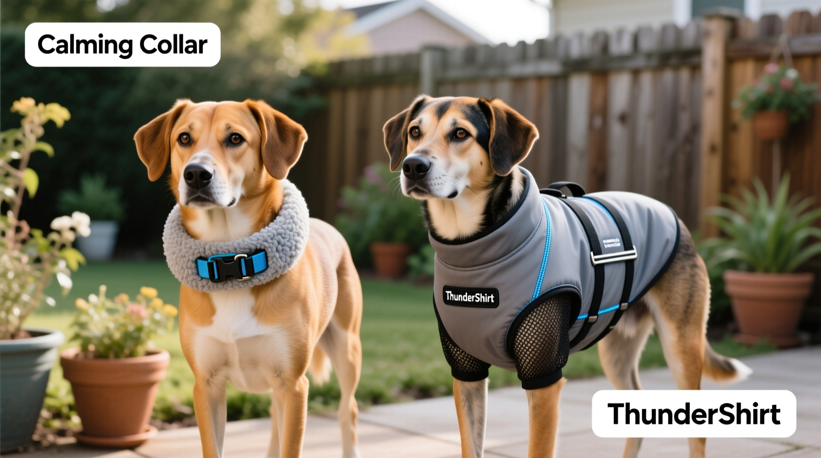 dog calming collar vs thunder shirt which works better for firework anxiety
