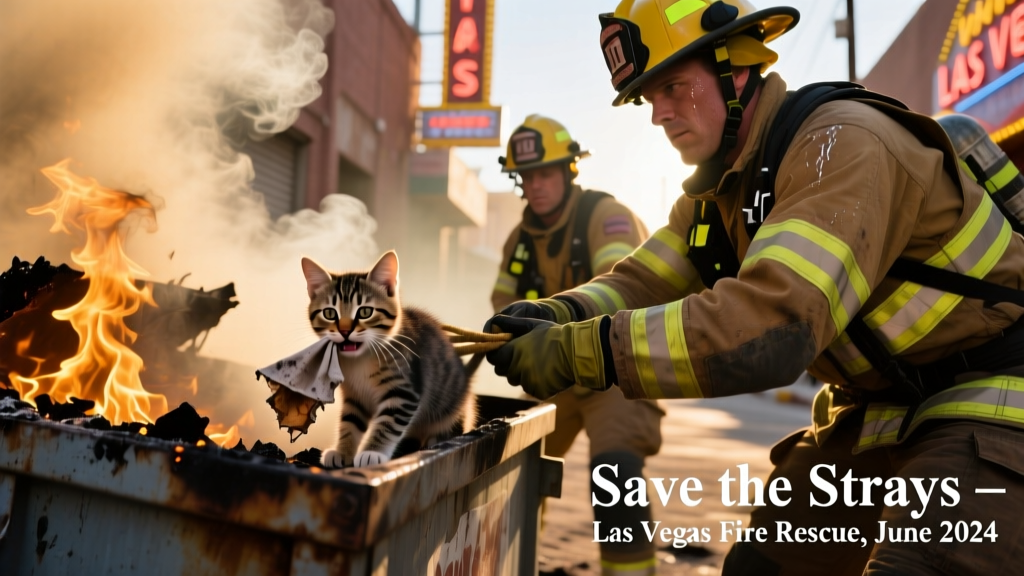 Rescuers Save Savannah the Kitten from a Las Vegas Dumpster Fire