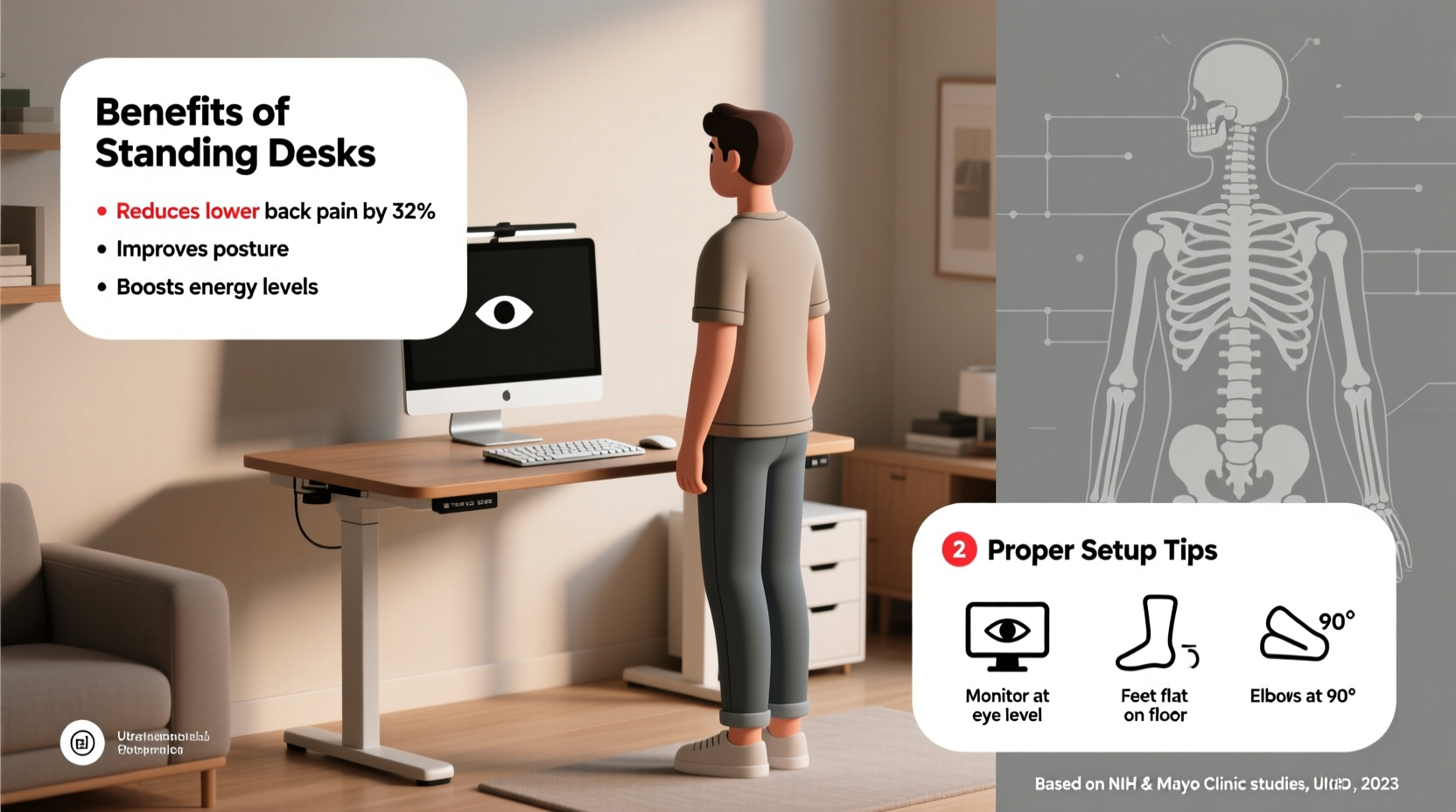 do standing desks prevent back pain research based benefits and setup tips