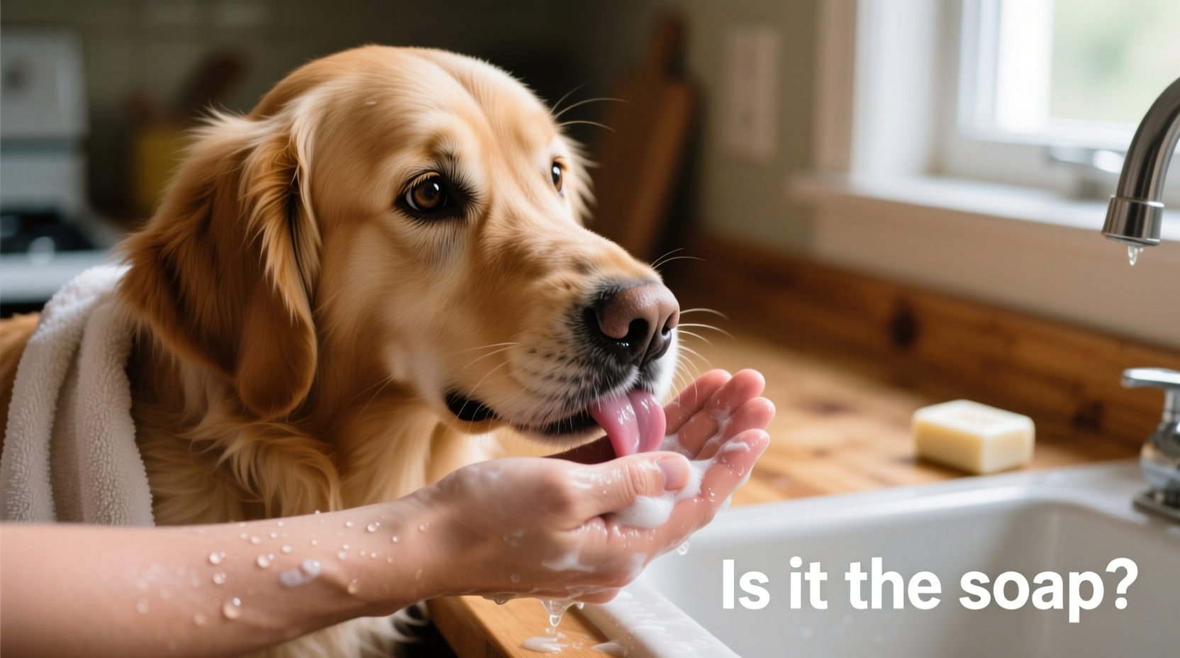 why does my dog lick my hands right after i wash them is it the soap