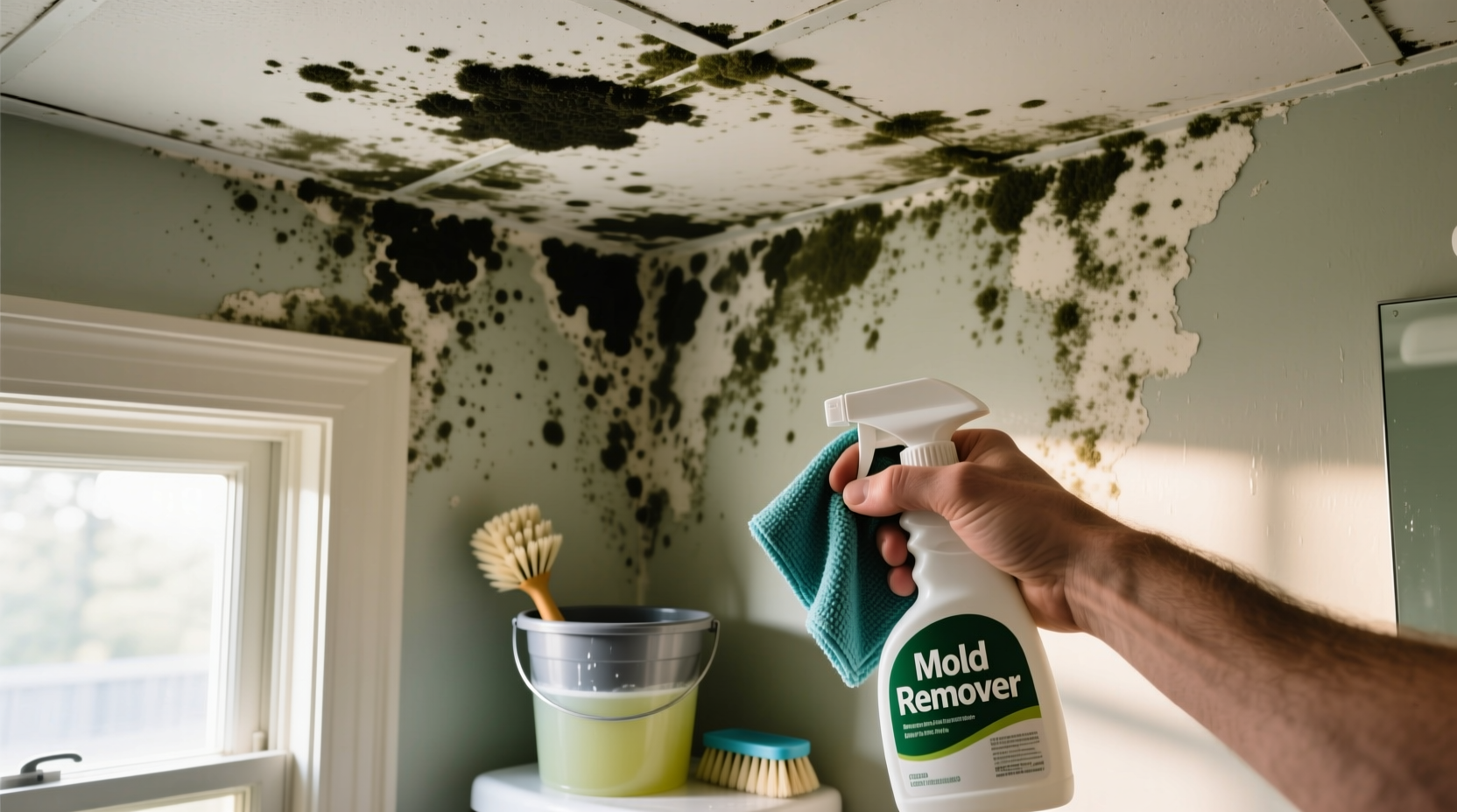 how to remove mold from bathroom ceilings
