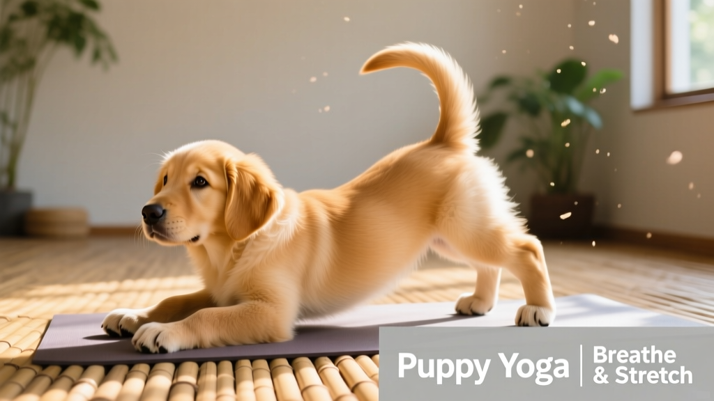 Golden Retriever Pup Totally Nails 'Downward Dog' at Puppy Yoga