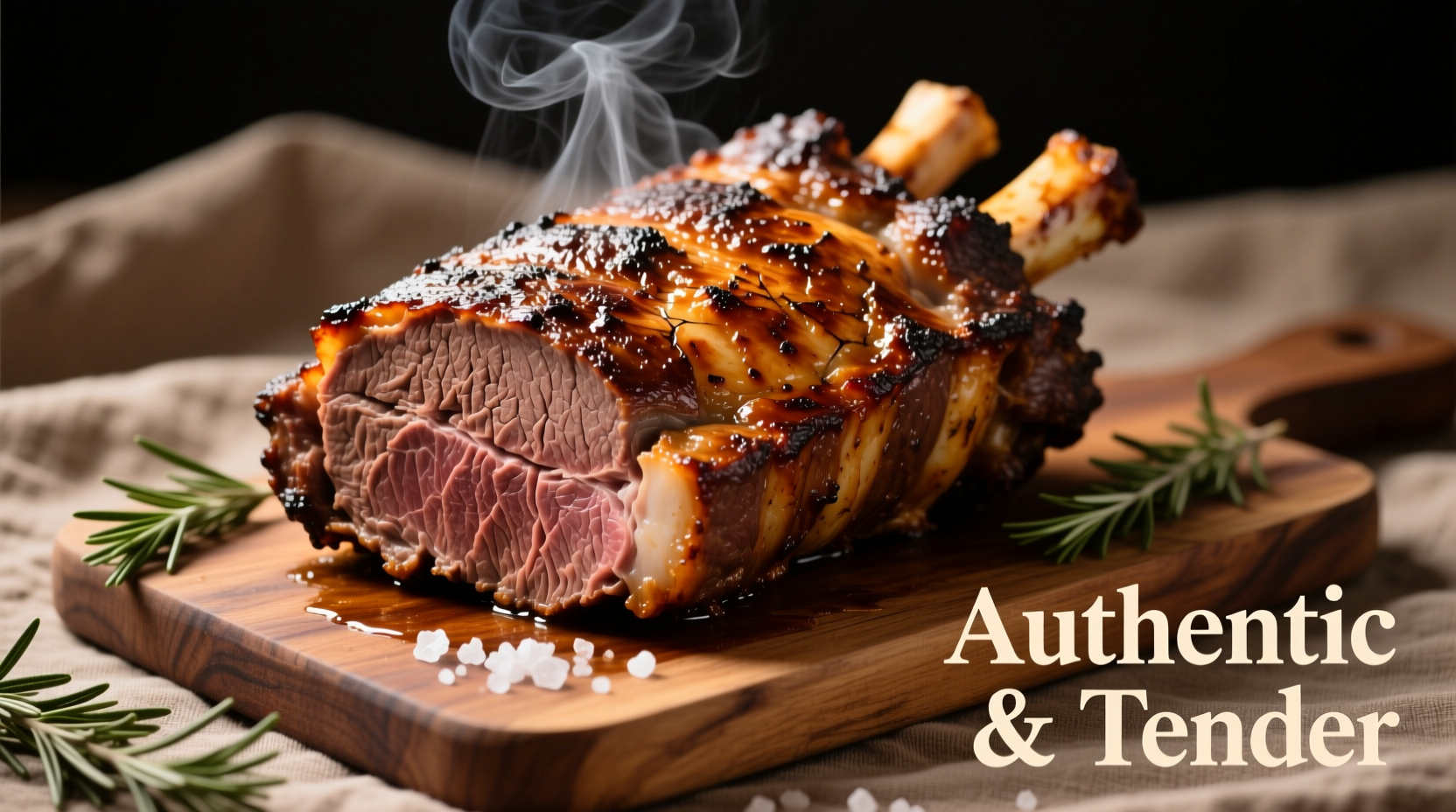 Perfectly cooked beef shoulder roast with golden crust
