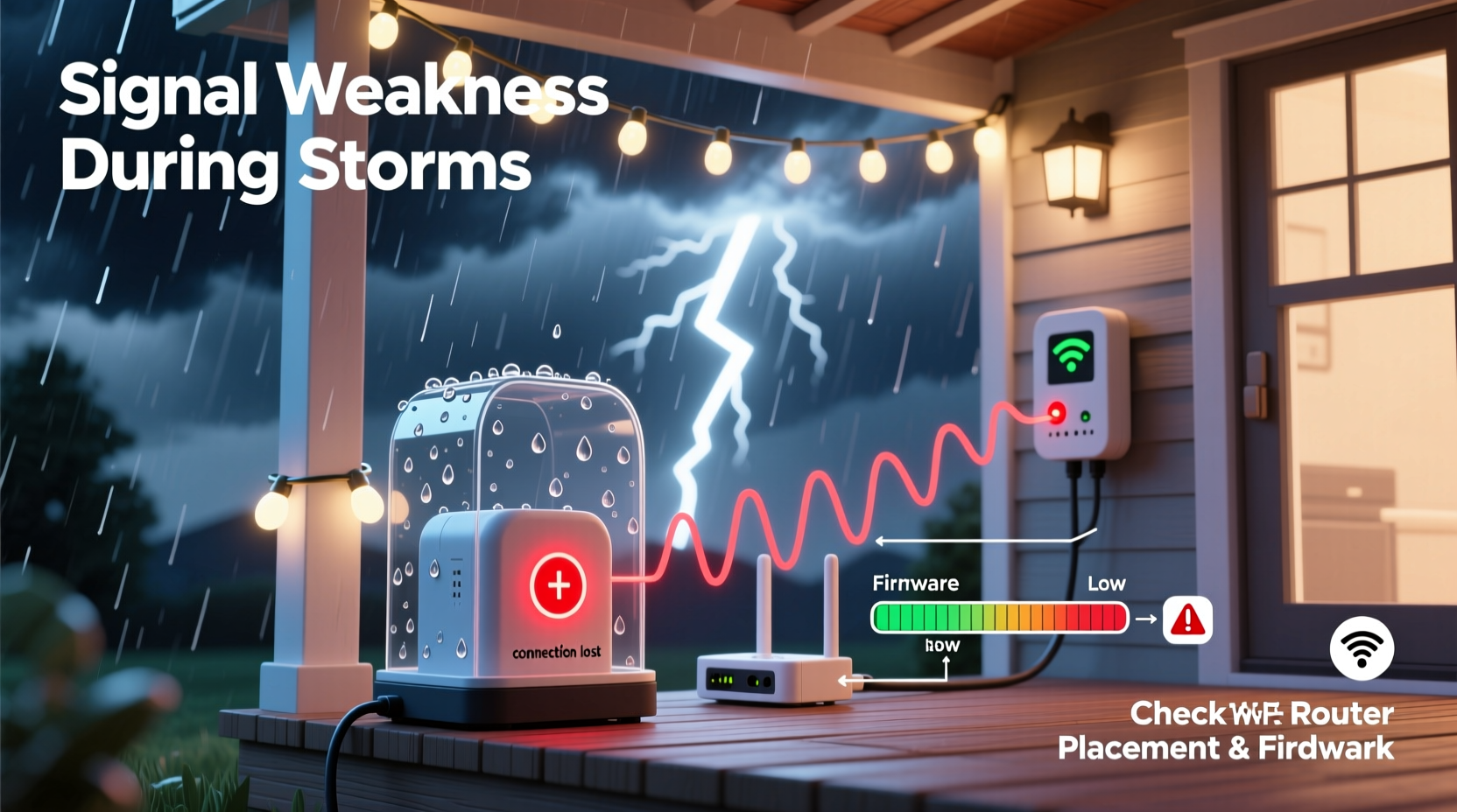 why does my smart christmas light system lose connection during storms