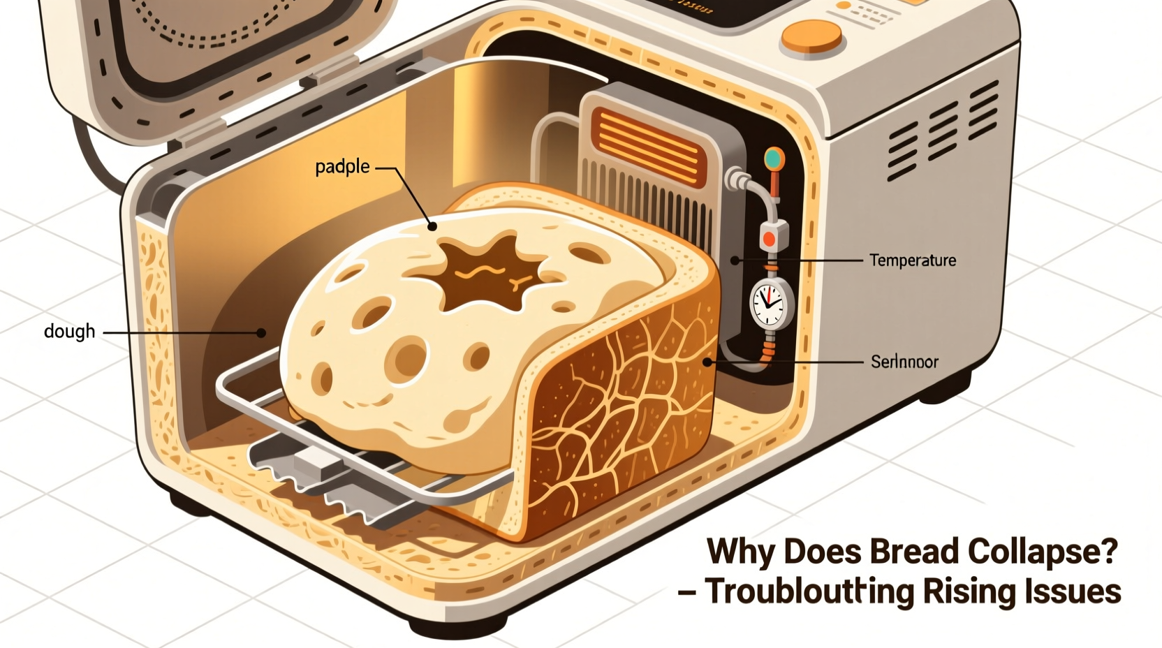 why does my bread machine collapse in the middle troubleshooting rising issues
