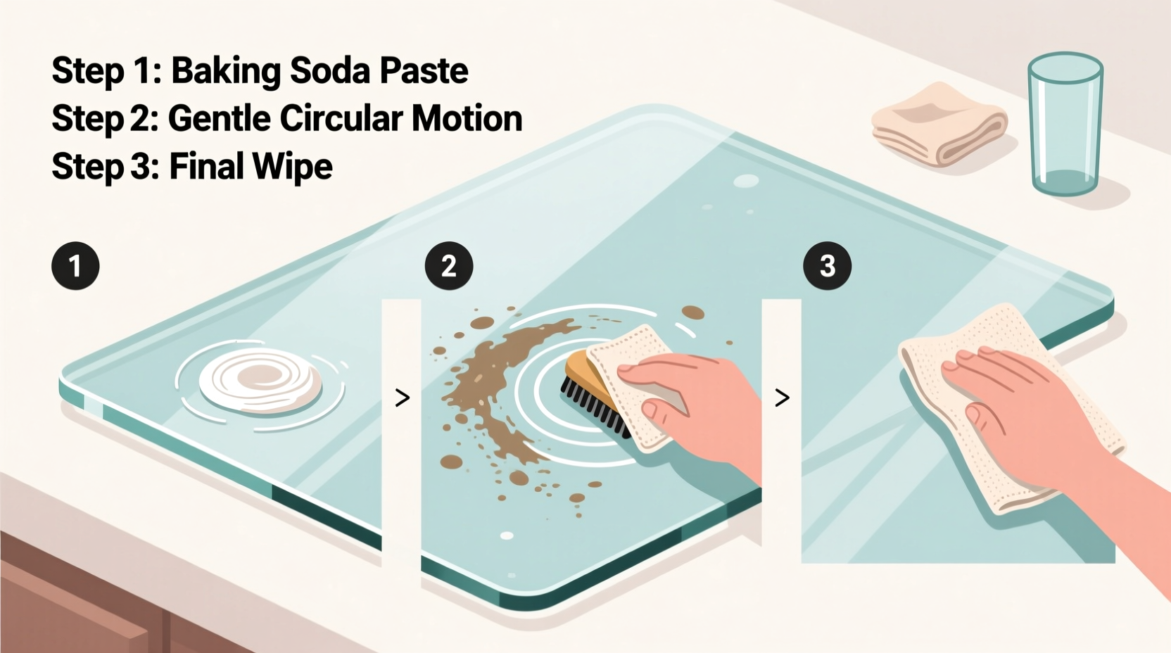 how to safely remove sticky residue from glass without scratching