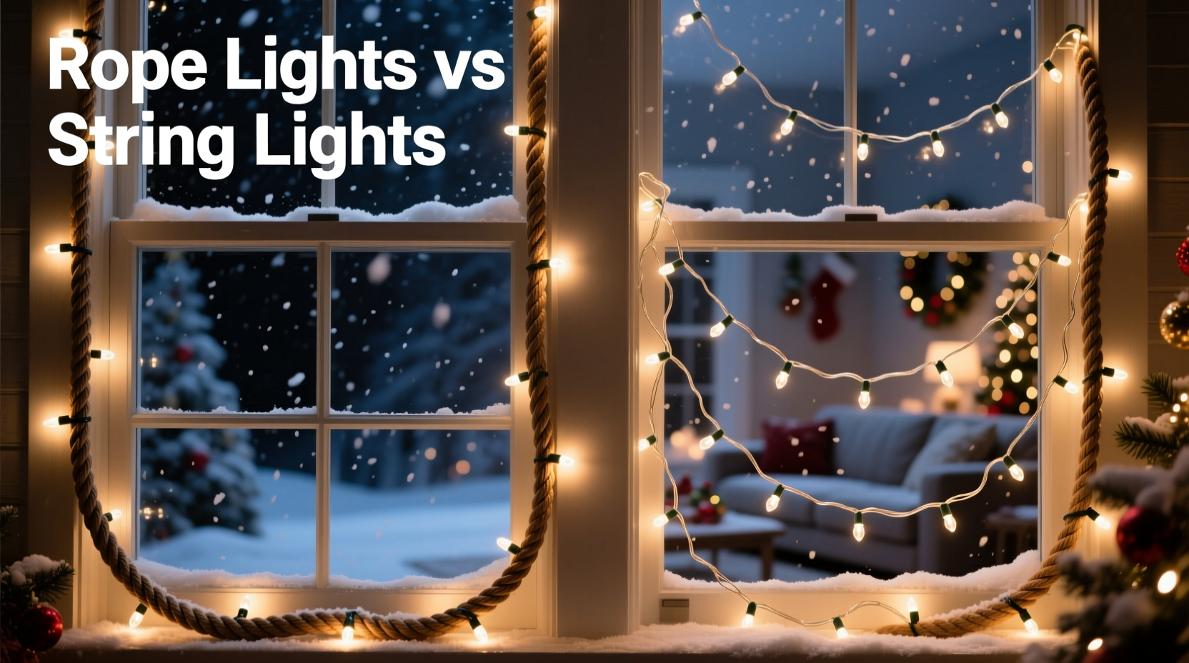are rope lights better than string lights for outlining windows at christmas