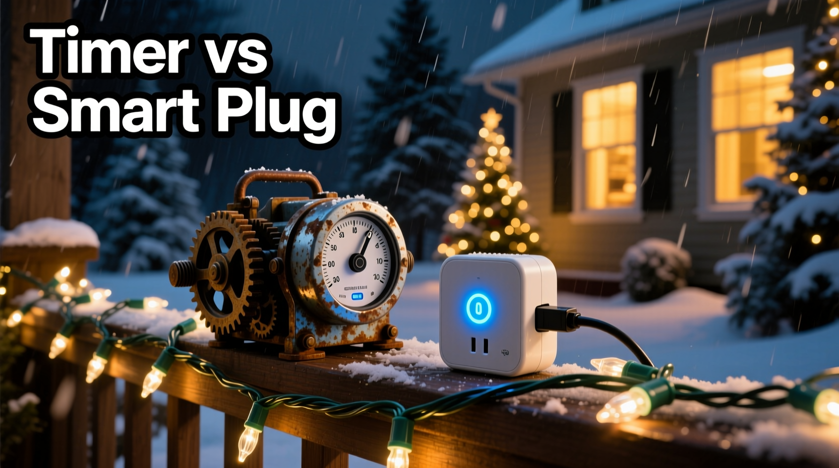 outdoor timer vs smart plug for christmas lights automation battle