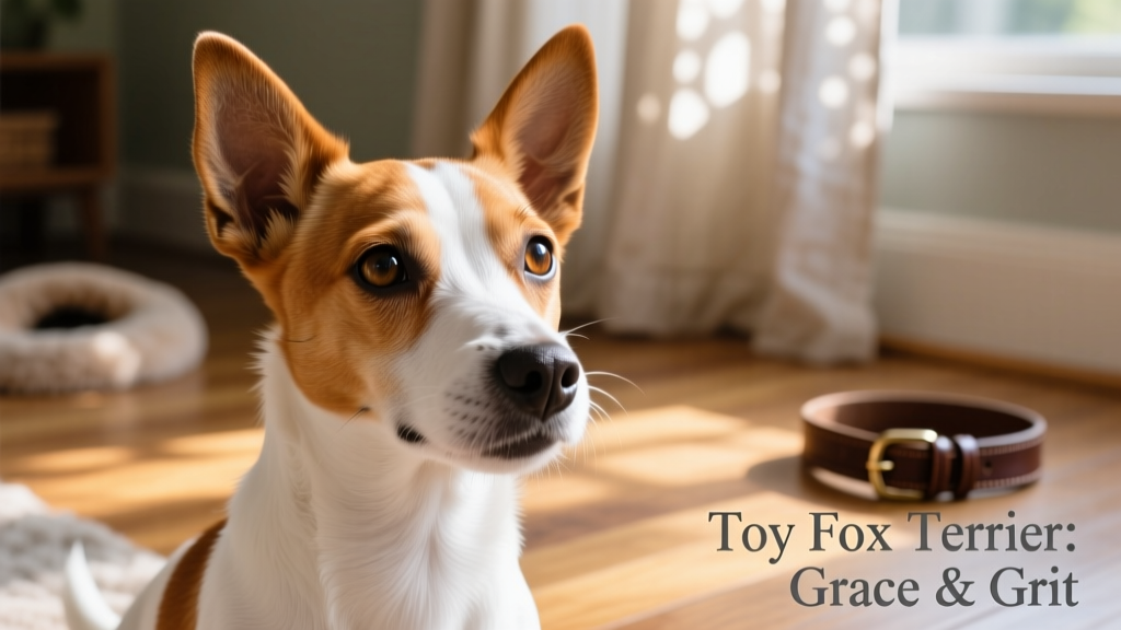 Close-up portrait of a Toy Fox Terrier showing expressive eyes, erect ears, and gleaming white-and-tan coat