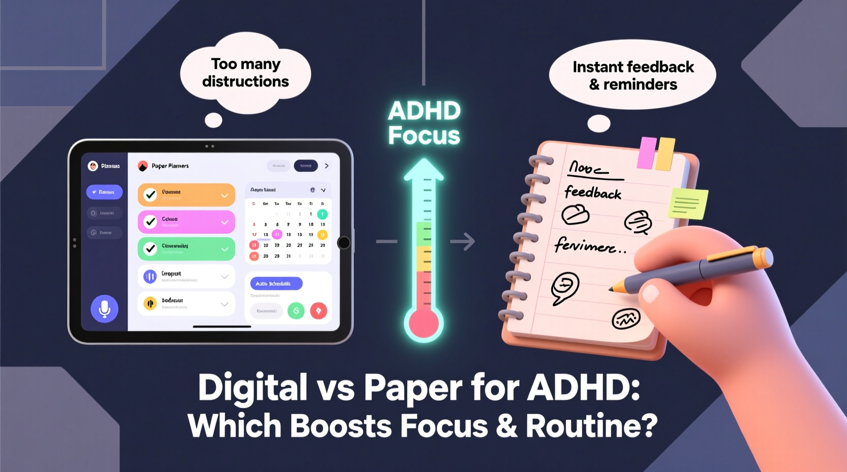 is a digital planner better than paper for adhd focus and routine