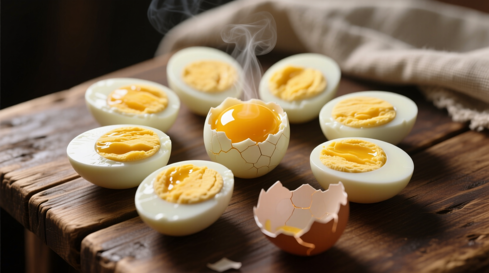 Perfect hard boiled eggs with creamy yellow yolks