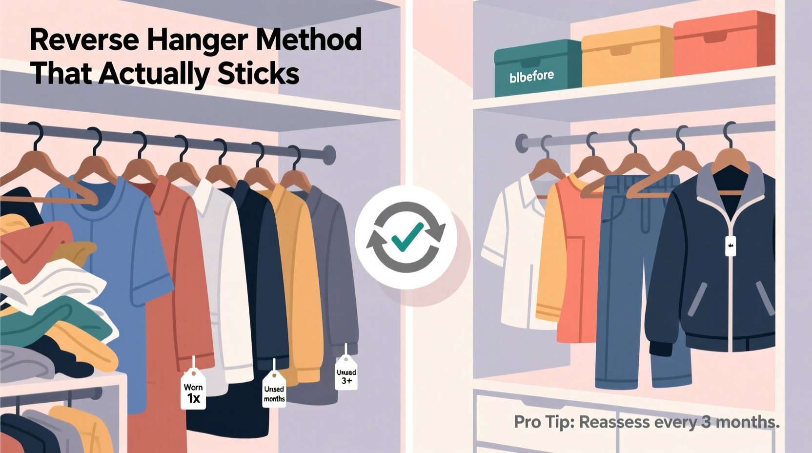 how to declutter your closet using the reverse hanger method that actually sticks