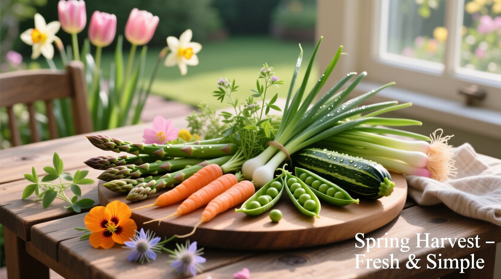 Seasonal vegetable arrangement for spring cooking