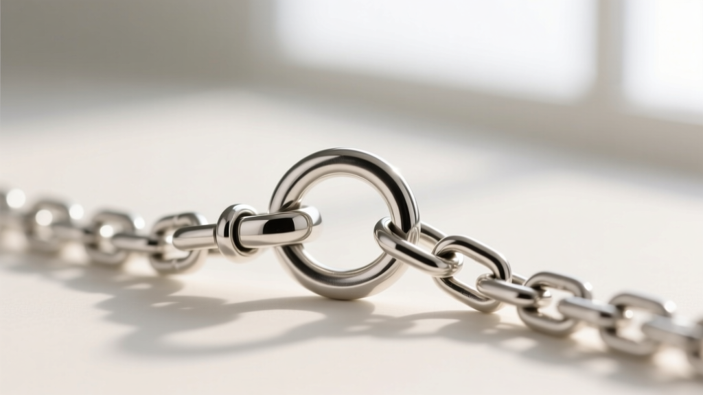 Macro photography of a 1.2mm sterling silver box chain showing a secure lobster clasp attached to a thick soldered jump ring