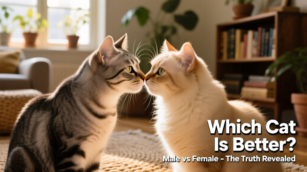 A close-up of two cats gently sniffing each other's faces