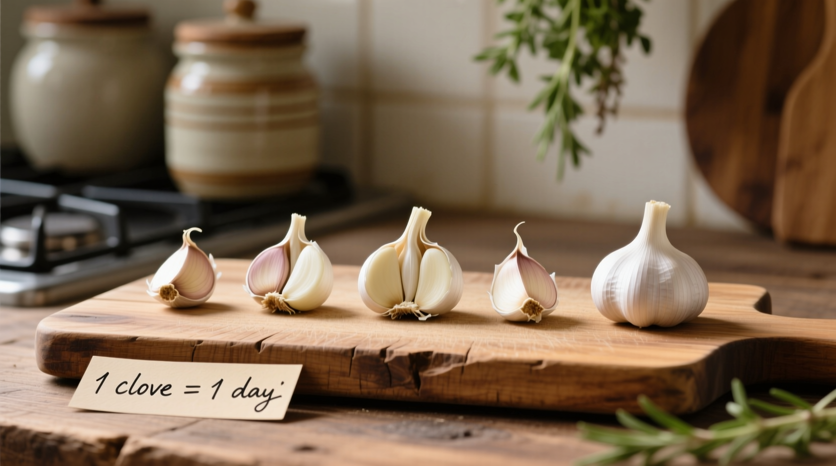 Garlic cloves showing safe daily portions