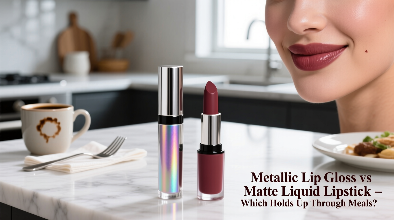 metallic lip gloss vs matte liquid lipstick which holds up through meals