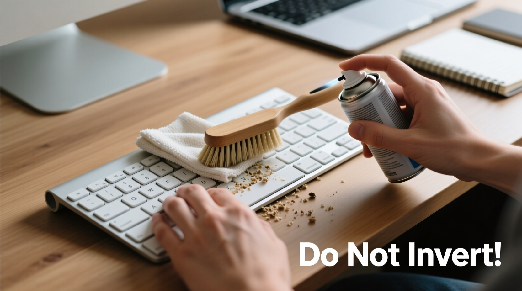 how to clean keyboard without turning it upside down