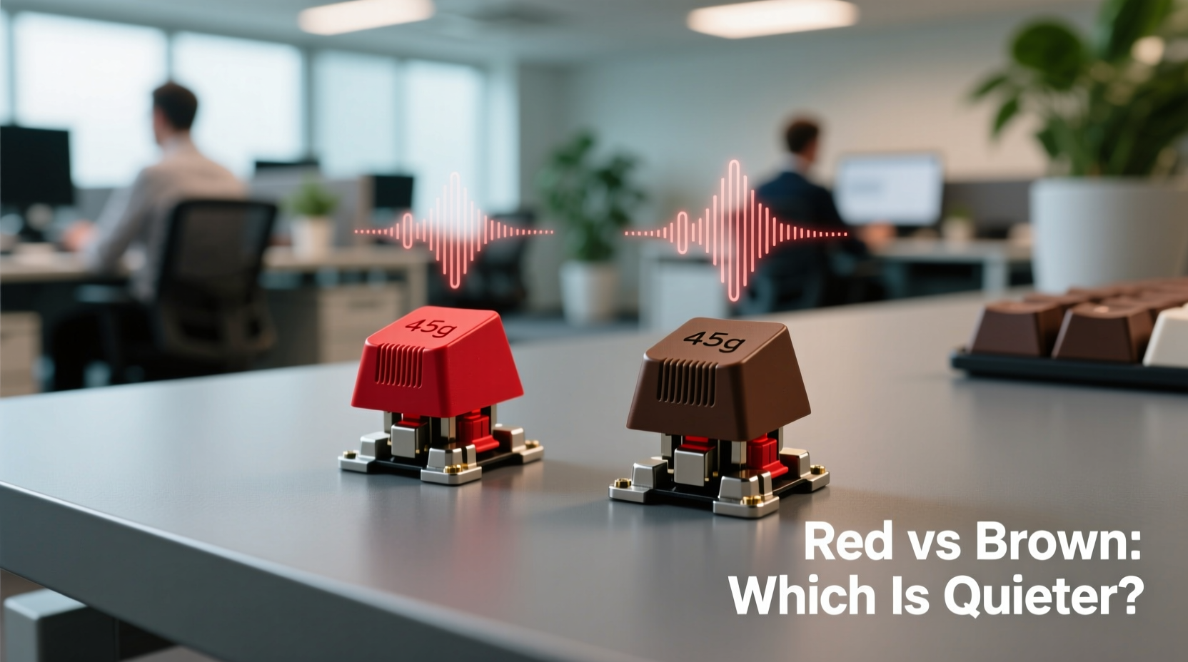 mechanical keyboard switches red vs brown which is truly quieter for open office environments