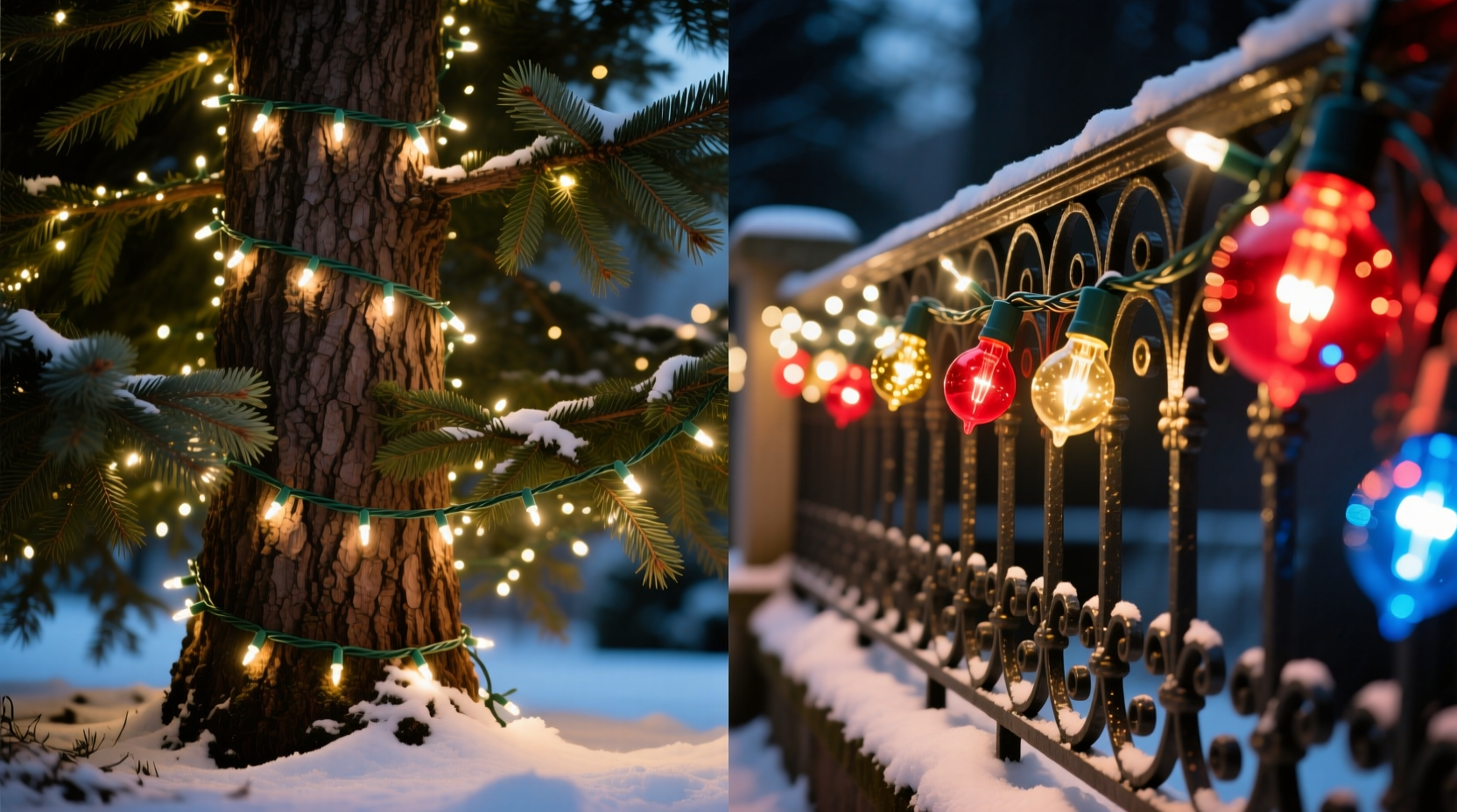 mini vs macro led christmas lights which looks better on trees and railings