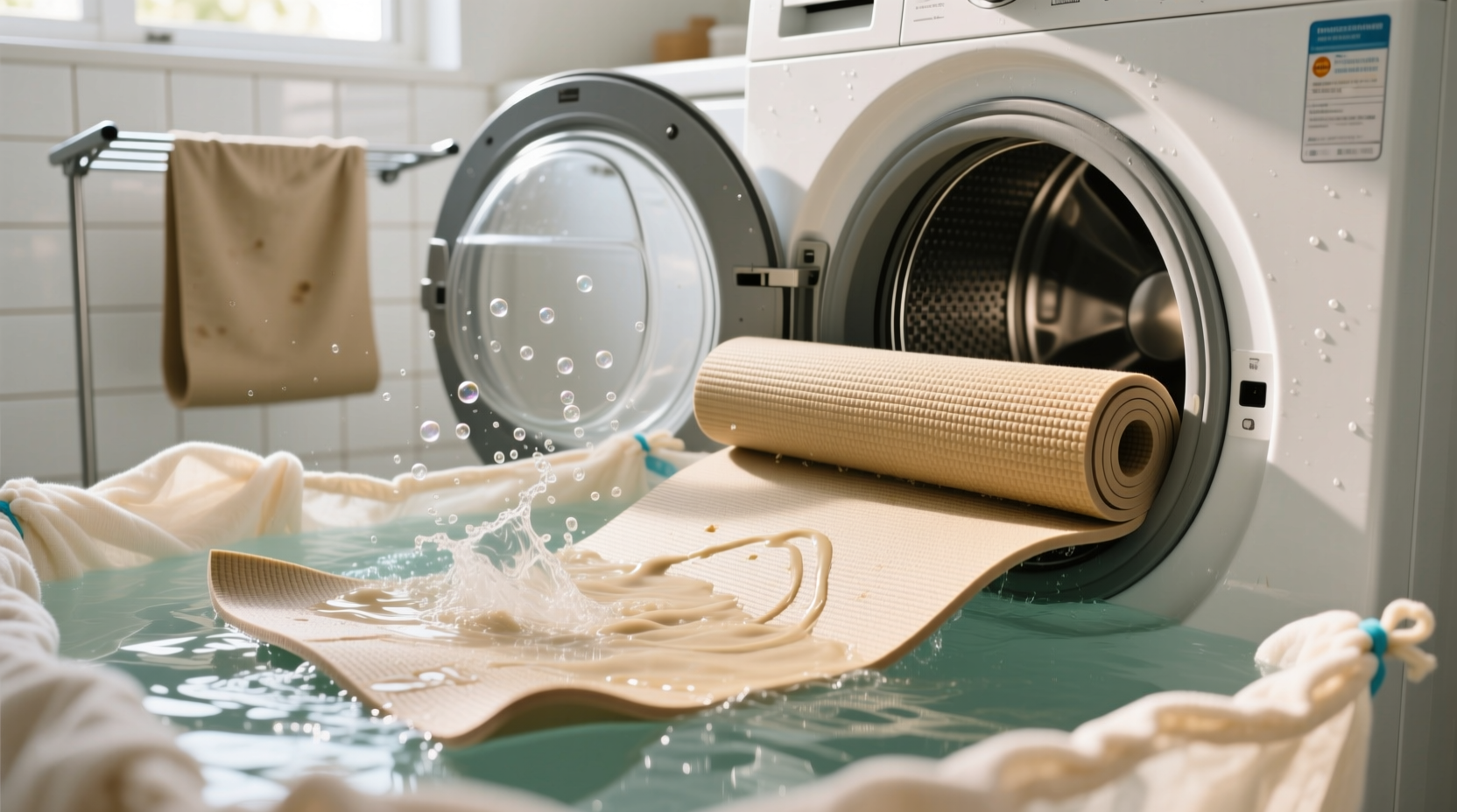 how to wash deodorize yoga mats safely
