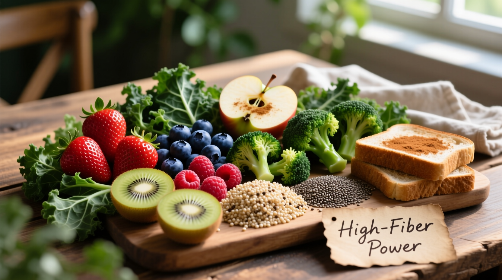 Colorful high-fiber foods for digestive health