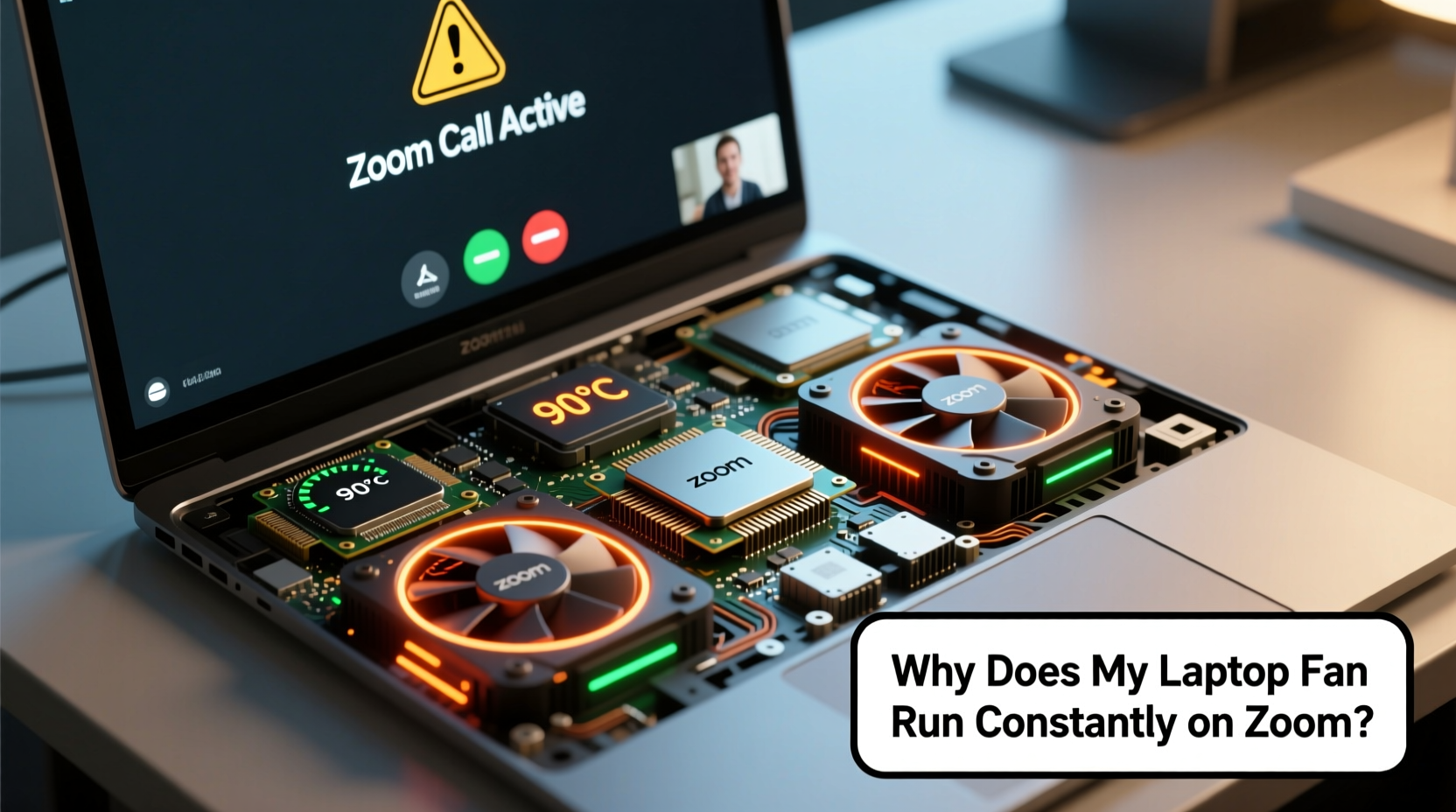 why does my laptop fan run constantly on zoom calls and how to fix it