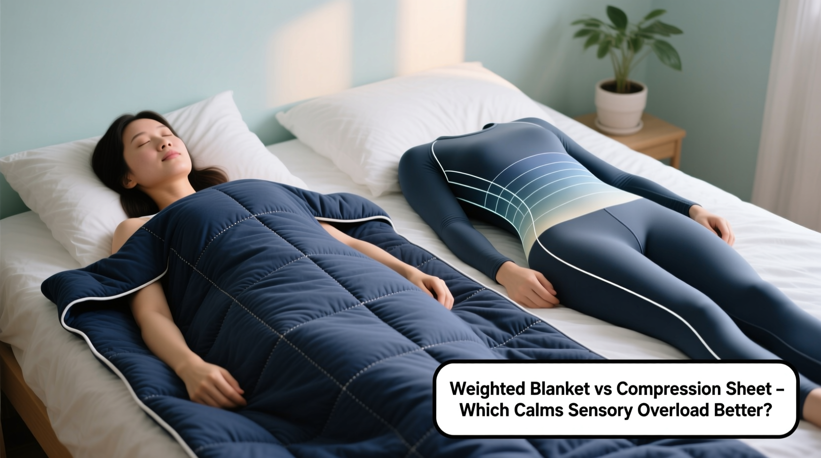 weighted blanket vs compression sheet which helps sensory overload better