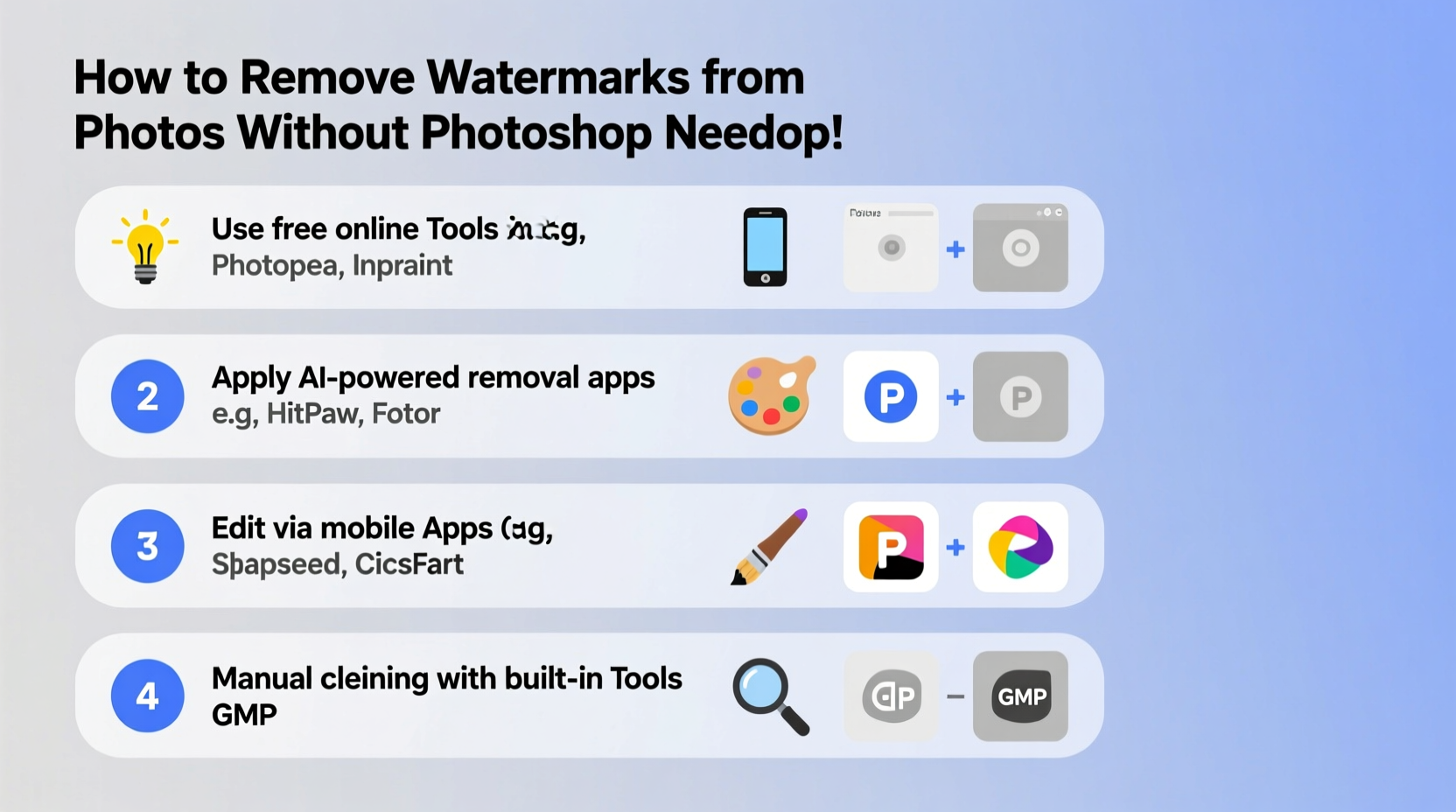 how to quickly remove watermarks from photos without photoshop