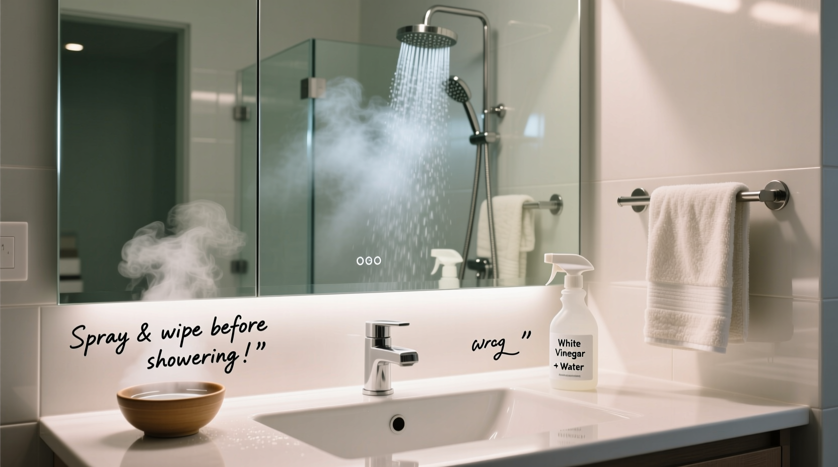 how to prevent foggy bathroom mirrors after showers using household items