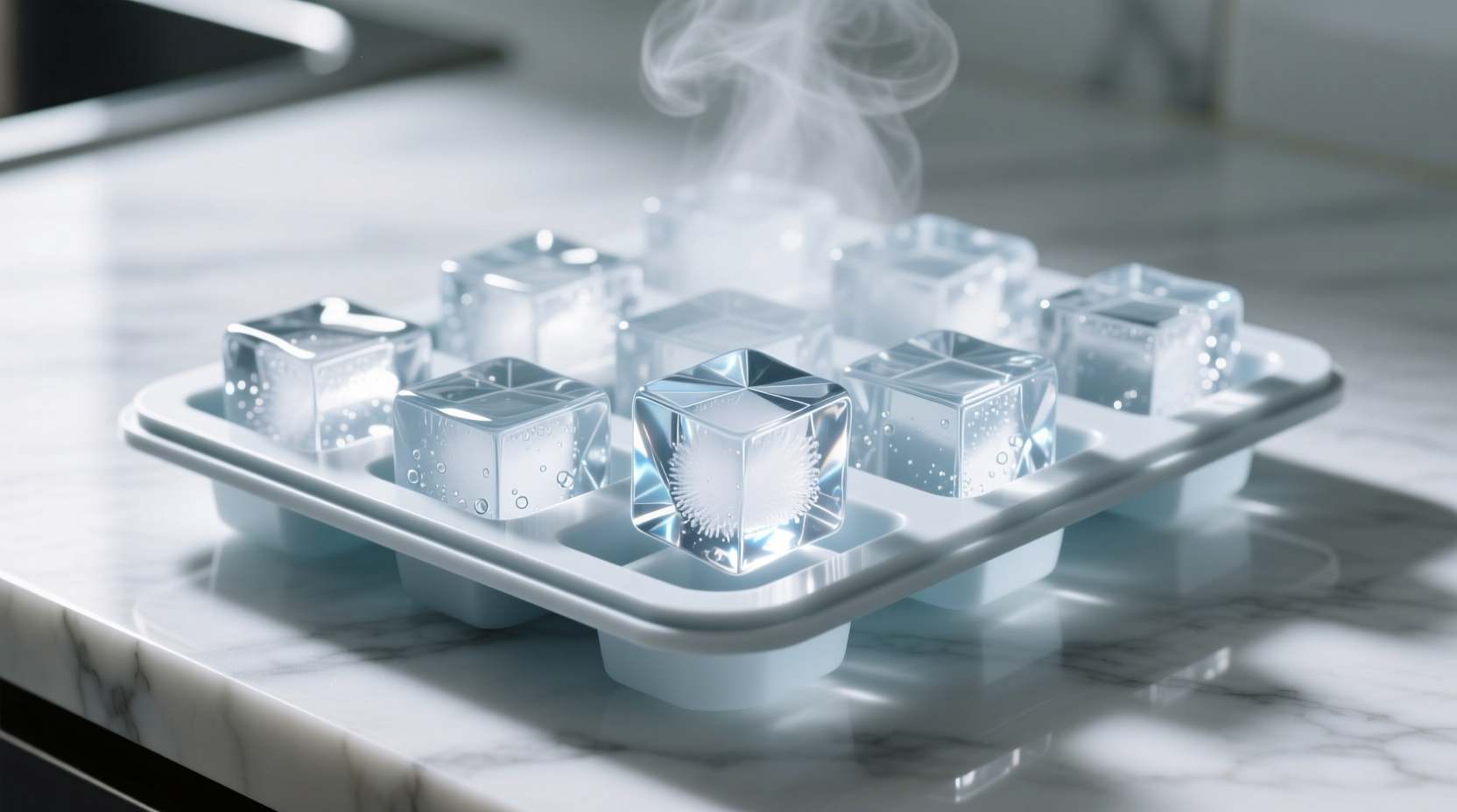 make fancy crystal clear ice cubes with boiled water