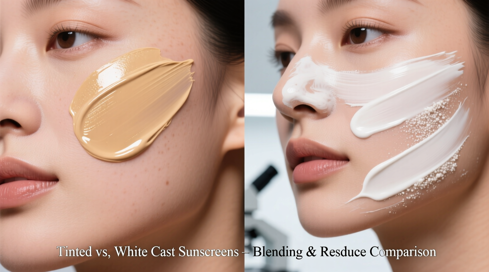 do tinted sunscreens leave residue or blend better than white cast formulas