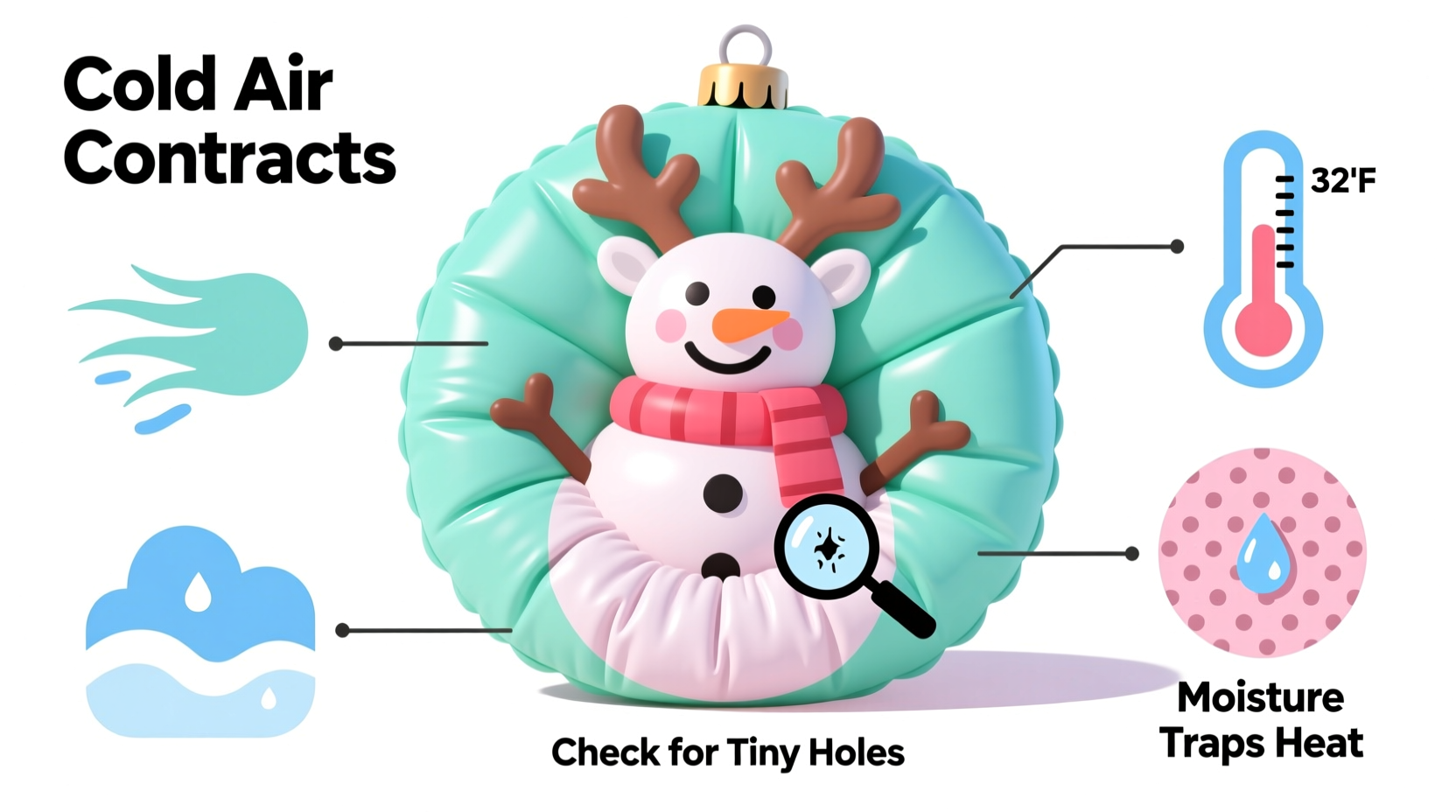 why do some christmas inflatables deflate overnight cold weather tips
