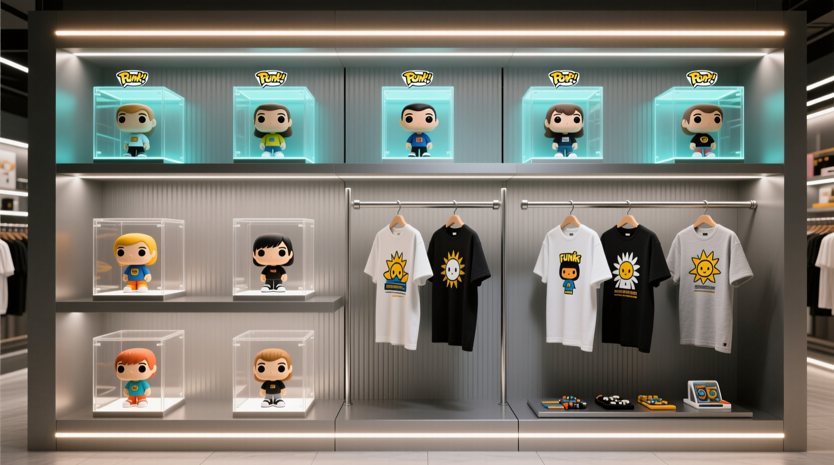 closet organization tips for funko pops graphic tees