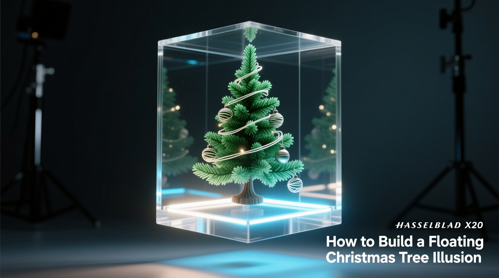how to build a floating christmas tree illusion using clear acrylic and lights
